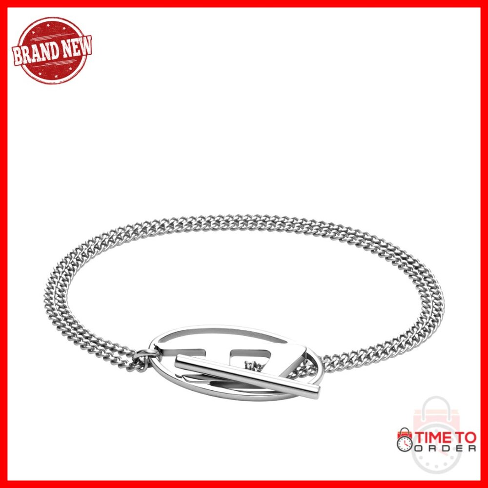 Stainless Steel Chain Bracelet With Toggle Closure, One Size